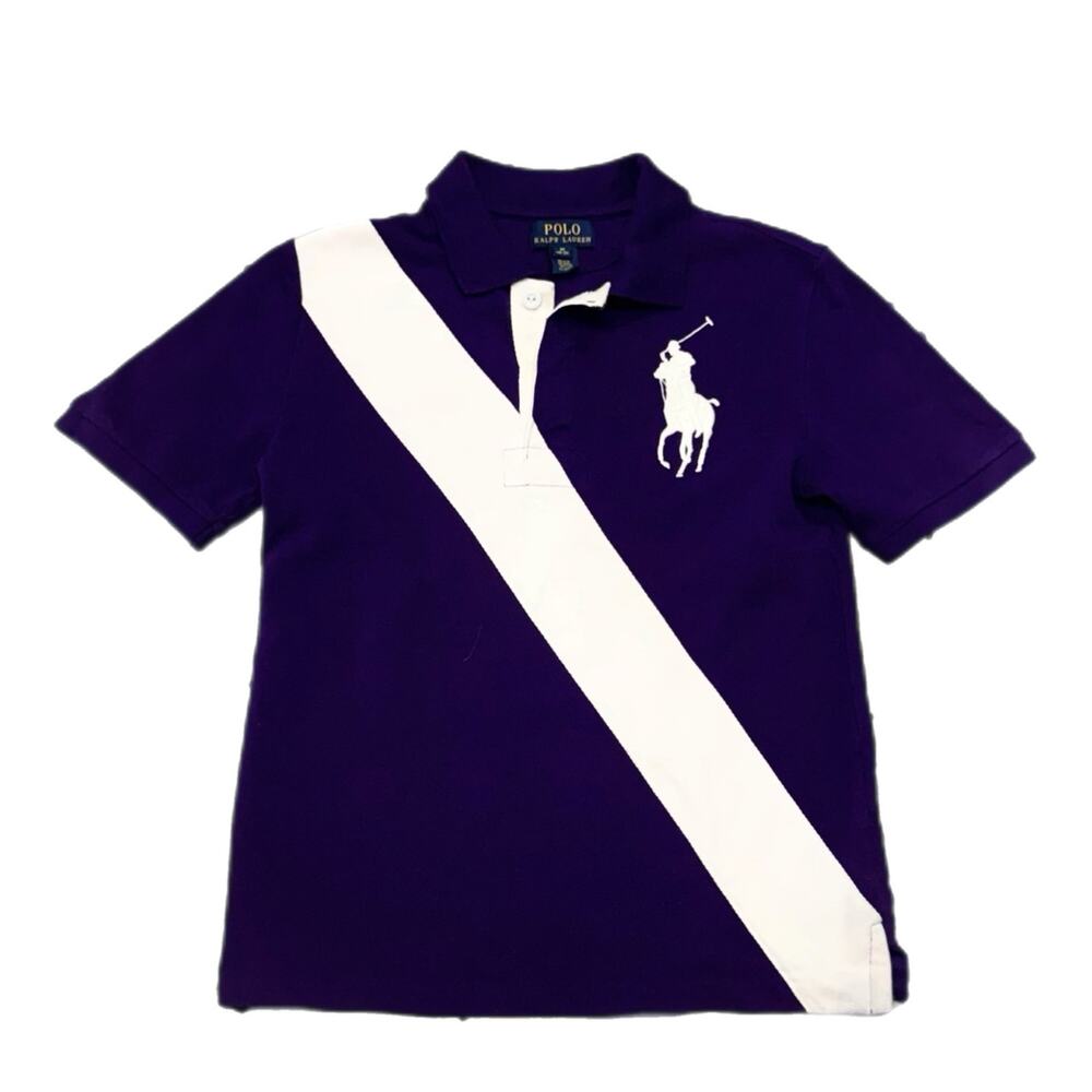Polo Ralph Lauren youth Big Pony Purple sash polo shirt